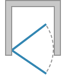 Porta girevole a 1 anta - apertura interna ed esterna 