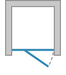 Porta girevole con pannello in linea (cerniera sul lato fisso), apertura esterna