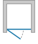 Porta girevole con pannello in linea, apertura esterna